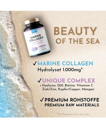 Premium Marine Collagen Kombo 1000mg + Q10 | Hyaluronic Acid Vitamins & Minerals for Healthier Skin & Hair | Made in Austria by Vroody - Buy Online on GoSupps.com