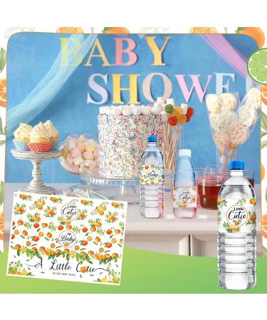 48 Little Cutie Baby Shower Water Bottle Labels - Orange Wrapper Stickers for Boy Girl Baby Shower Decorations - Buy Online on GoSupps.com