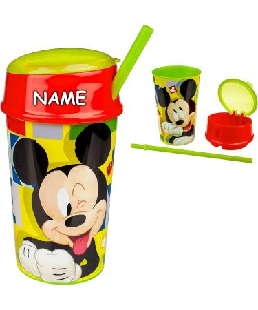Buy 2-in-1 Disney Mickey Mouse Drinking Cup with Straw & Cover | BPA-Free Kids' Yoghurt & Muesli Cup | 400ml International Shipping Available - Buy Online on GoSupps.com