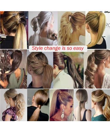 Clip in Ponytail Extension Wrap Around Long Straight Pony Tail Hair 32 Inch Synthetic Hairpiece - Dark Brown & Sandy Blonde - Buy Online on GoSupps.com