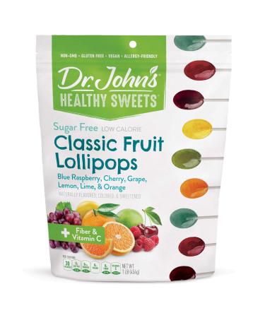 Dr. John's Healthy Sweets Sugar-Free Classic Lollipops - Fruit Oval - 60 count