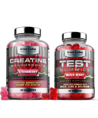 Muscle Gummy Bundle - Creatine Monohydrate Gummies & Testo Gummies for Men - Advanced Bundle