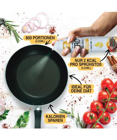 Rabeko Zero Garlic Cooking Spray - 800 Portions 2 kcal/Spray | Low-Calorie Additive-Free Gluten & Lactose-Free | Ideal for Roasting Grilling & Baking | 2 x 200ml Packs - Buy Online on GoSupps.com