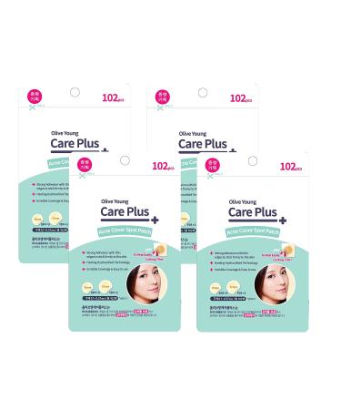 4 Pack Olive Young Care Plus Hydrocolloid Patches (102ea) for Skin Problems, Acne Pimples, Acne Spots