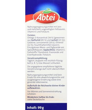 Abbey Omega 3 Plus - Premium Dietary Supplements with Omega-3 Vitamin E & Folic Acid for Heart Health - 60 Capsules - Buy Online on GoSupps.com