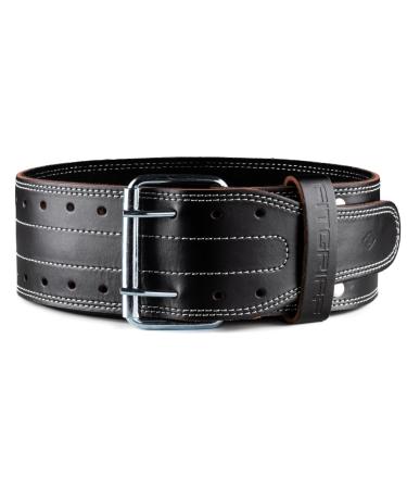 FITTEGE weight lifting belts made of leather - powerlifting belt for bodybuilding strength training weight lifting - Leather Weightlifting Belt - for women and men black L
