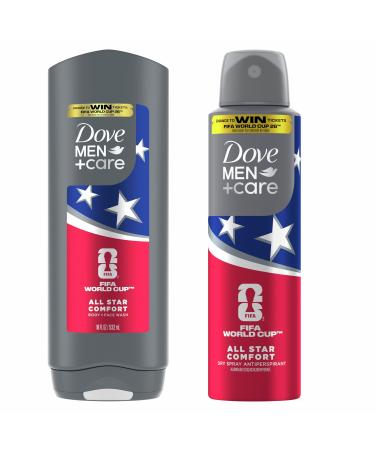 DOVE MEN + CARE Limited Edition FIFA Body Wash & Deodorant Regimen Pack 2 Count All Star Comfort for Men for Hydrated Soft Skin & Odor Protection