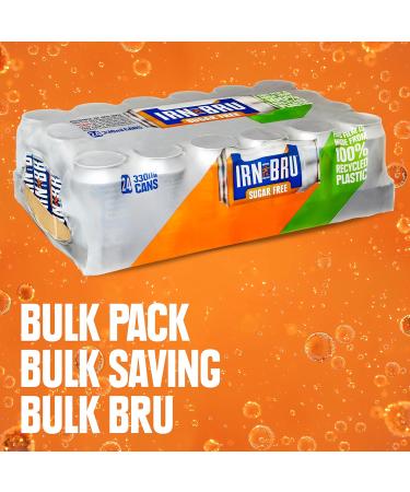 IRN-BRU Sugar Free Soft Drink Cans 330 ml - Pack of 24 - Buy Online on GoSupps.com