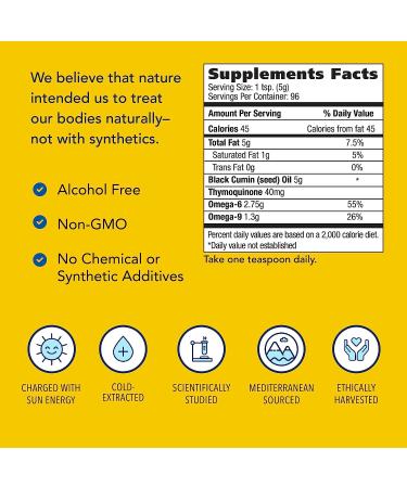 North American Herb & Spice Black Seed Oil - 16 fl. oz. | Cardiovascular, Digestive & Immune Support | Non-GMO | 96 Servings - Buy Online on GoSupps.com