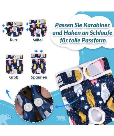 Slowton Washable Dog Diapers for Bitches - Soft High-Suction Eco-Friendly Adjustable Heat Pants for Incontinence & Heat - 3 Pack (Size M) - Buy Online on GoSupps.com