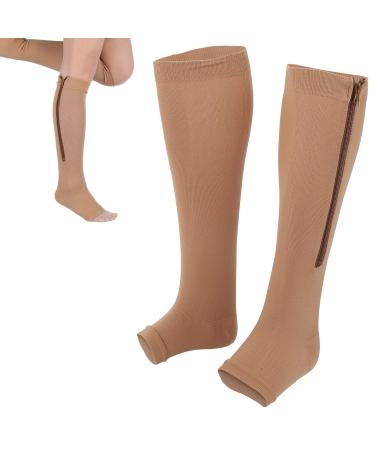 Elastic Sports compression socks with open toes important compression socks with zipper for compression stockings for sporting use (L/XL)