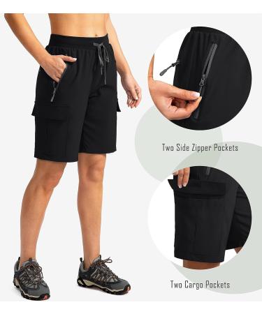 Soothfeel Women's Quick Dry 9 Hiking Cargo Shorts - Black XXL - Buy Online on GoSupps.com