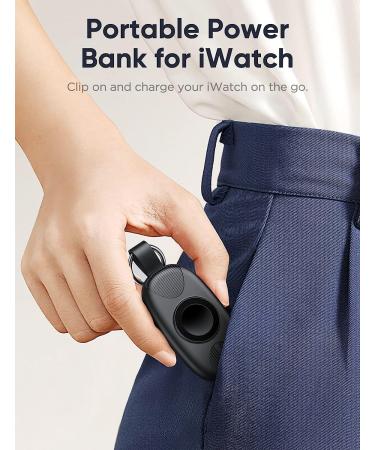 Apple Watch Portable Charger - 1000mAh Magnetic Keychain Power Bank with 4 LED Indicators | Compatible with All Apple Watch Series | Black - Buy Online on GoSupps.com
