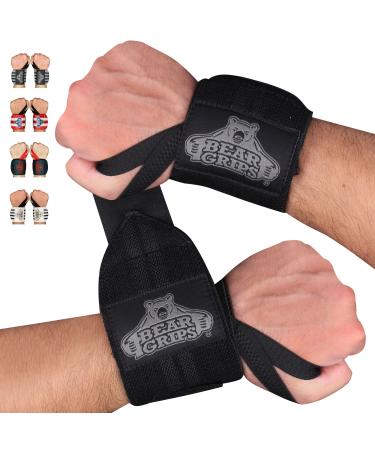Bear Grips Wrist Wraps for Weightlifting Men, Wrist Straps for Weightlifting, Powerlifting Wrist Wraps, Weight Lifting Wrist Wraps for Women, Wrist Support for Weightlifting, Lifting Wrist Straps 12" Standard Strength: B