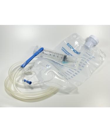 Colon cleansing enema - enema including balloon colon tube and syringe