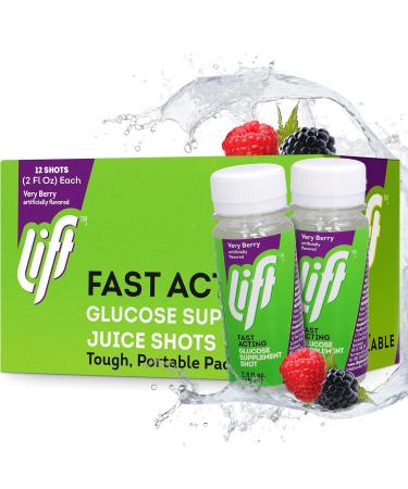 Lift Glucose Fast-Acting Glucose Energy Juice Shots Very Berry Caffeine-free 2.0 fl oz Bottles (Pack of 12) 2 Fl Oz (Pack of 12) Very Berry - Buy Online on GoSupps.com