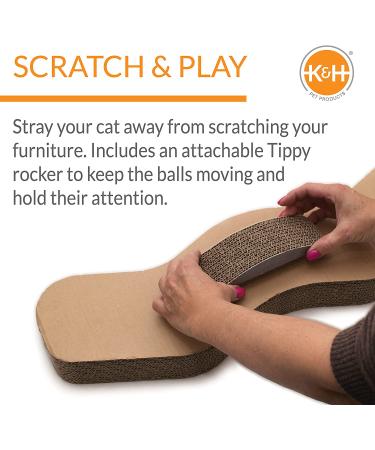 K&H Kitty Tippy Track n' Roll Cat Scratcher Cardboard Toy 22.5 x 6.5 - Interactive Fun for Cats - Buy Online on GoSupps.com
