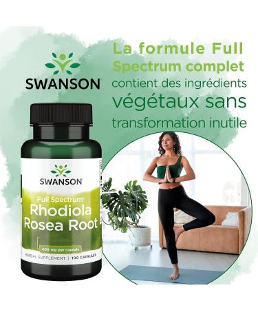 Swanson Rhodiola Rosea Root (Rose Root Extract) 400mg 100 Capsules High Dosed Lab Tested Soy Free Gluten Free Non-GMO - Buy Online on GoSupps.com