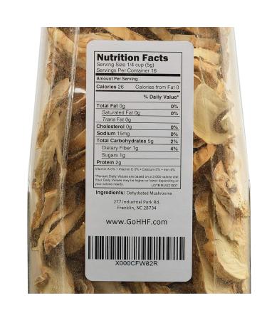 Harmony House Dried White Button Mushrooms - 3 oz Quart Jar for Cooking, Camping & Emergencies - Buy Online on GoSupps.com