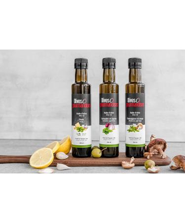 Huile d'olive vierge extra au Pesto Bouteille en verre fonc de 250 ml Olives et gourmandises - Buy Online on GoSupps.com