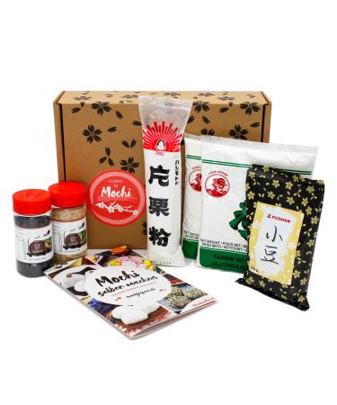 Mochi Kochset for Japanese rice cake - 5 delicious Mochi recipes yourself: Mochi ice cream chocolate Mochi and much more gluten -free & vegan gift idea |With glue rice flour sesame and aduki beans - Buy Online on GoSupps.com
