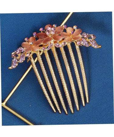 Gogogmee Opal Comb Styling Hair Clips Wedding Hair Accessories for Brides Floral Hair Clips Wedding Hair Clip Tooth Comb Hair Comb for Women Combs for Women Hair Styling Purple Alloy - Buy Online on GoSupps.com