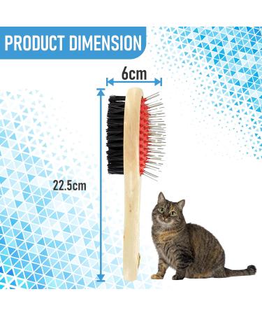 Wooden Dog Brush for Grooming Double Sided Pet Hair Grooming Brushes Shedding Messaging & Cleaning 2 in 1 Pin & Bristle Soft Dogs Comb Brush for Dogs & Cat Long or Short Haired - Buy Online on GoSupps.com