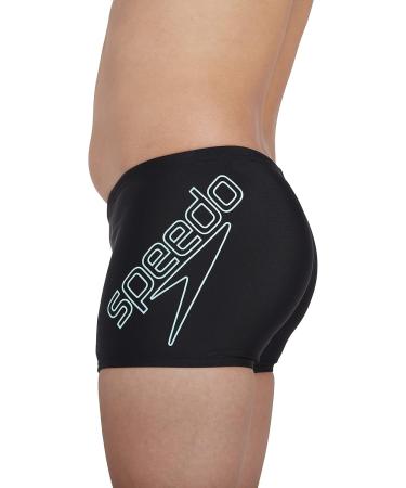 Buy Speedo Boys Boom Logo Placement Aquashort 13-14 Years - Black/Light Adriatic | Fast International Shipping - Buy Online on GoSupps.com