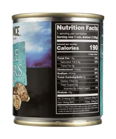 Crown Prince Natural Whole Boiled Oysters in Water - 8 oz | Premium Seafood from a Trusted Brand - Buy Online on GoSupps.com