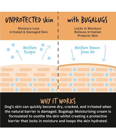 BUGALUGS Dog nose balm 75g Moisturising cream for paws nose and skin for dogs contains Colloidal Oatmeal Vegan formula nose balm for dogs reduces skin irritation and redness (75g Moisturiser) - Buy Online on GoSupps.com