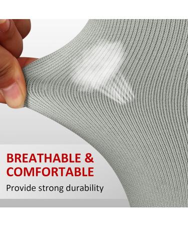 Ailaka Zipper Compression Socks 15-20 mmHg for Women Men - Knee High Open Toe Support - XXL Pure Grey - 1 Pair - Buy Online on GoSupps.com