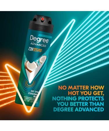 Degree Men Antiperspirant Deodorant Dry Spray Coconut Rush 72-Hour Sweat and Odor Protection Deodorant for Men With Body Heat Activated Technology 3.8 oz Coconut 3.8 Ounce (Pack of 1) - Buy Online on GoSupps.com