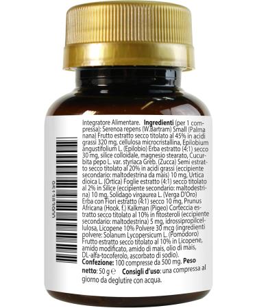 LABOTTEGADEGLIINTEGRATORI Serenoa Epilobio Pumpkin complex with nettle Pygeum Africanum Lycopene and Goldverga 200 tablets 1 per day Dietary supplement for the prostate and urinary tract - Buy Online on GoSupps.com