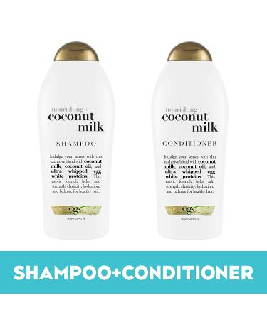 OGX Nourishing + Coconut Milk Shampoo & Conditioner Set - 25.4 Fl Oz (Pack of 2) - Buy Online on GoSupps.com