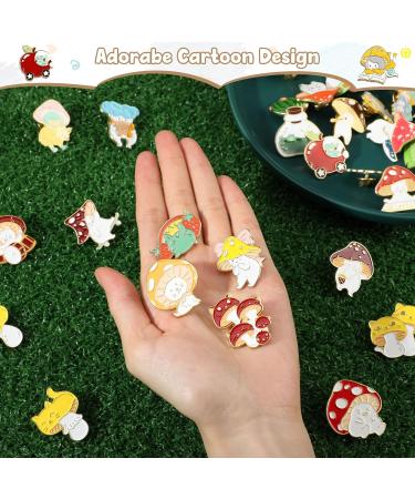 Mushroom Frog Enamel Pins Set - 50 Pcs | Cute Cartoon Lapel Badge | Kawaii Backpack Pins | Funny Mushroom Gifts for Bags, Clothes, Caps - Buy Online on GoSupps.com