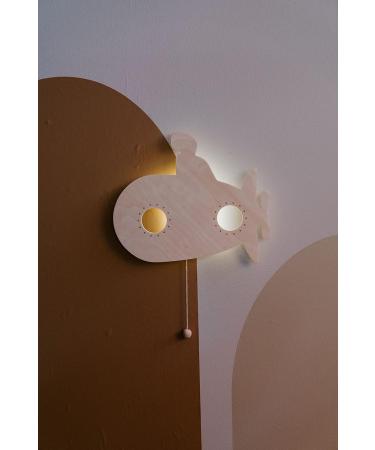 Bo Babys Only Baby Wall Lamp - U-Boat Design Night Light for Kids' Room - Battery Powered FSC Certified Wood - 25 000 Hours of Soft Illumination - Buy Online on GoSupps.com