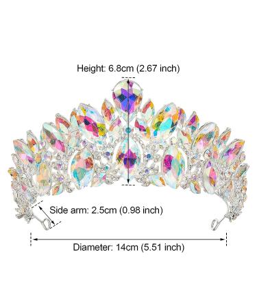 AB Rhinestone Queen Crown Princess Headband by AW BRIDAL Elegant Tiara for Pageants, Proms, Birthdays - Buy Online on GoSupps.com
