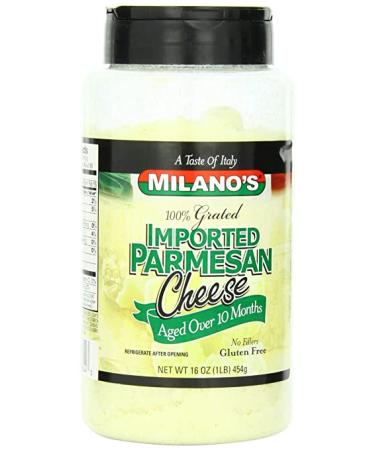 2 pack Milano's Parmesan Cheese Jars Imported Grated 16 Ounce