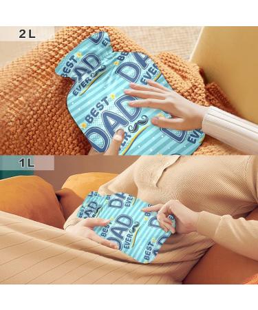 Hot Water Bottle with Cover - Blue Striped 2L | Pain Relief & Headache Relief Hot Water Bag - Buy Online on GoSupps.com