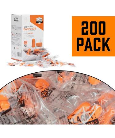 Klarny Outdoors Soft Foam Ear Plugs - 200 Pairs 32dB Noise Reduction for Sleeping Concerts & Work - Buy Online on GoSupps.com