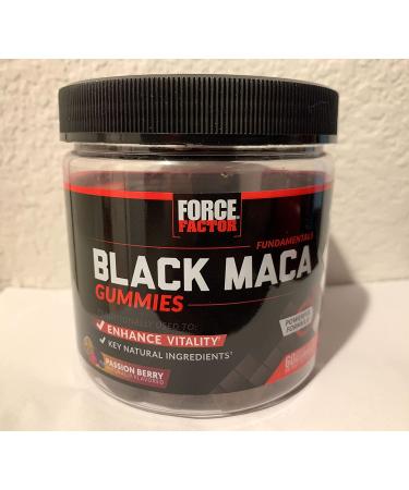 Force Factor Black Maca Gummies - Increase Energy & Strength with Black Maca Root, BioPerine for Absorption - Passion Berry Flavor - 60 Gummies - Buy Online on GoSupps.com