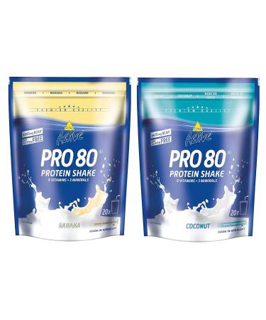Inko Active Pro 80 Protein Shake - 1kg (2 x 500g) Banana & Coconut - International Shipping Available - Buy Online on GoSupps.com