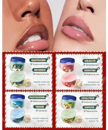 Christmas Lip Balm Set-4Pcs Lip Moisturizer Repair Nourishing Lip Mask Deep Hydrating Softening for Dry Cracked Lip Lip Moisturizer Overnight Reduces Lip Line Lip Scrub Lip Care Gift Kit for Women Men 1 count (Pack of 4) - Buy Online on GoSupps.com