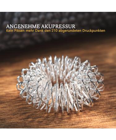 Acupressure Ring Set - 12 Silver Finger Rings for Stress Relief + Free E-Book | Acupressure Massage Rings - Buy Online on GoSupps.com