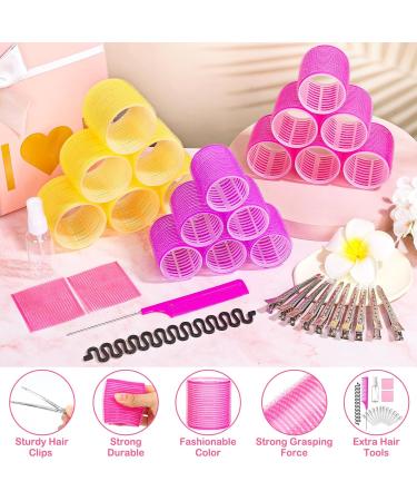 Qinzave 41-Piece Curlers Set - Large Self-Adhering Hair Rollers 64mm 55mm 48mm for All Hair Lengths - Volume & Style with Comb & Braid Tools - Buy Online on GoSupps.com