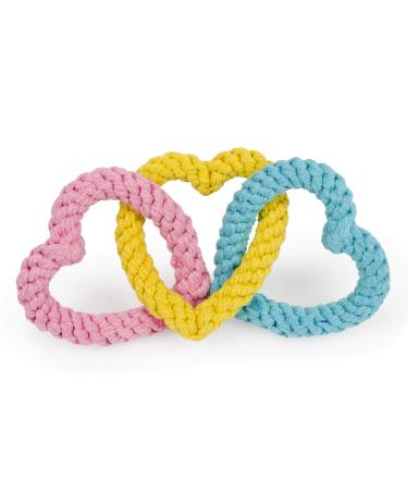 Petface Little Dog Toy with Rope Hearts