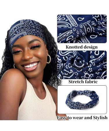 Wide Bandana Headbands for Women - Large Turban Head Wraps Floral Elastic Yoga Hair Bands - 6 pcs Set - Buy Online on GoSupps.com
