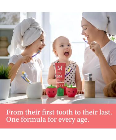 Mouthology Hydroxyapatite Kids Toothpaste Fluoride Free with Xylitol Non Toxic Fluoride Free Toothpaste for Kids All Ages (1-3) (3-6) & (6-12) Strawberry 4oz Kids - Strawberry 4 Ounce (Pack of 1) - Buy Online on GoSupps.com