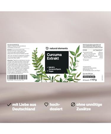 Buy Curcuma Extract - 90 Capsules 95% Turmeric Extract (10 000 mg per Capsule) - High Dose Vegan Lab Tested Made in Germany - International Shipping Available - Buy Online on GoSupps.com