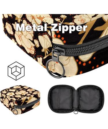 Portable Women's Binding-Up Bags | Menstrual Cup Pocket & Pads | Stylish Gold Flower Patterns for Teens - Buy Online on GoSupps.com